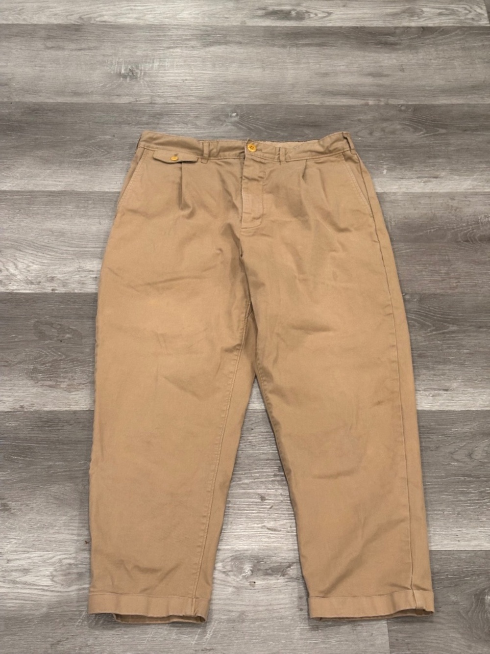 Alex Mill Standard Pleated Pant In Chino Vintage Khaki Cuffed Mens 31